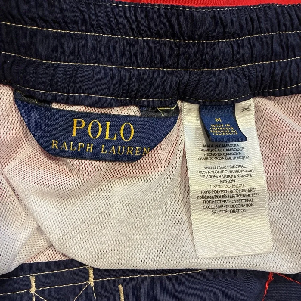 Polo Ralph Lauren Swim Trunks‎ Mens Medium Red Cargo Pocket Board Shorts
